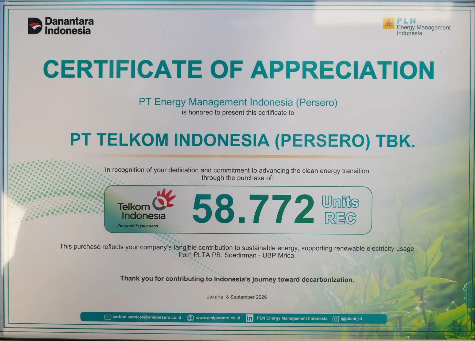 The Telkom Hub Capai Net Zero Emisi, 66 Lokasi PoP Telkom Menggunakan 21% Energi Terbarukan