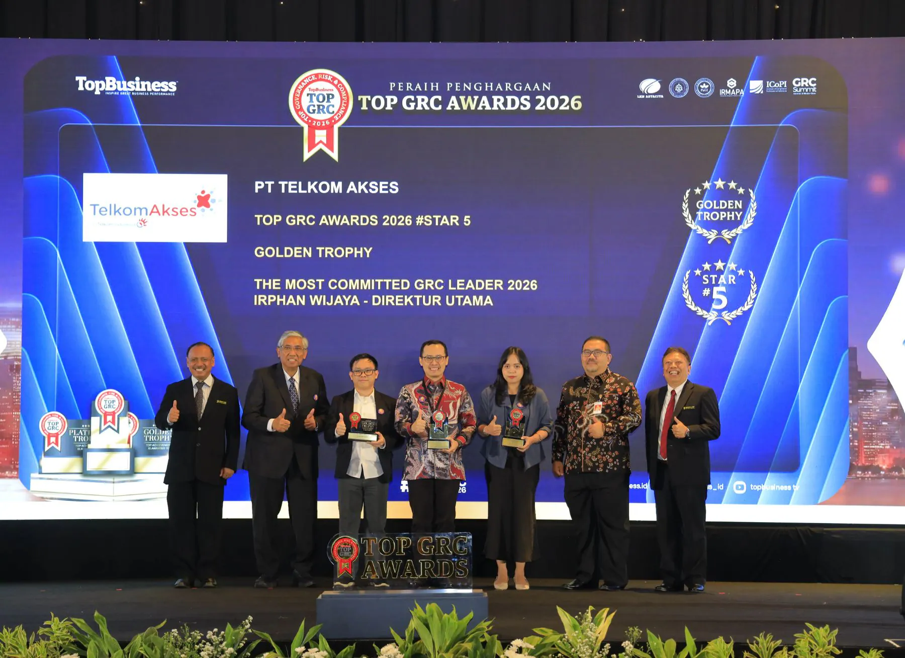 Raih Golden Trophy dan The Most Committed GRC Leader 2026, Telkom Akses Perkuat Tata Kelola, Manajemen Risiko, Kepatuhan, dan ESG